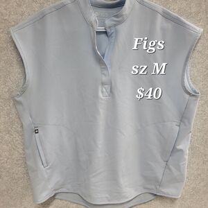 Figs Sky Blue Sleeveless Top